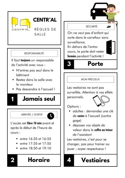 Règles de salle du Centr'AL