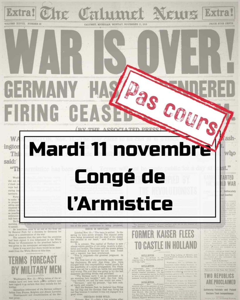 Congé Armistice 2025