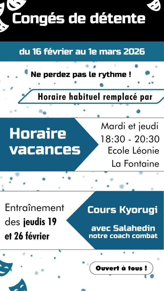 Horaire congés de détente 2026