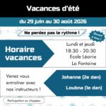 Horaire vacances d'été 2026